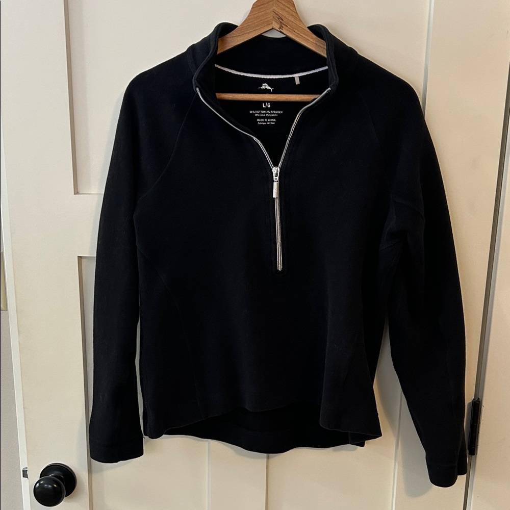 Tommy Bahama Women's Black Half-Zip Sweatshirt